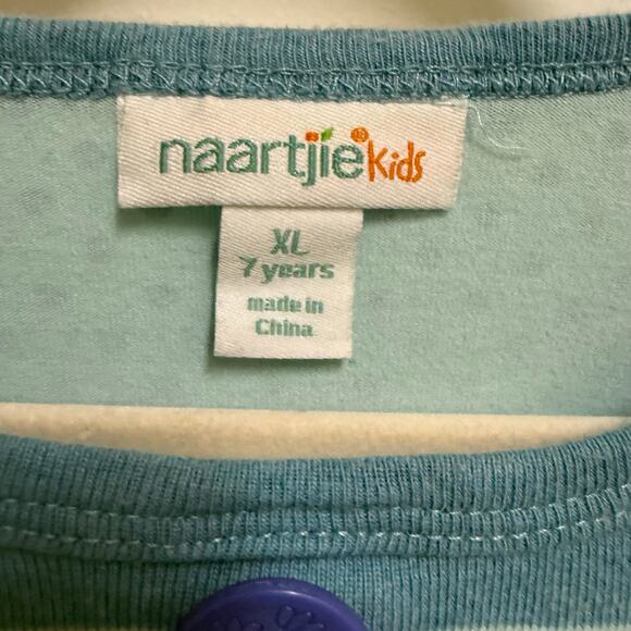 naartjie Girls Outfit Blue Floral Polka Dot Dress Leggings Size 7 Buttons - Picture 6 of 11